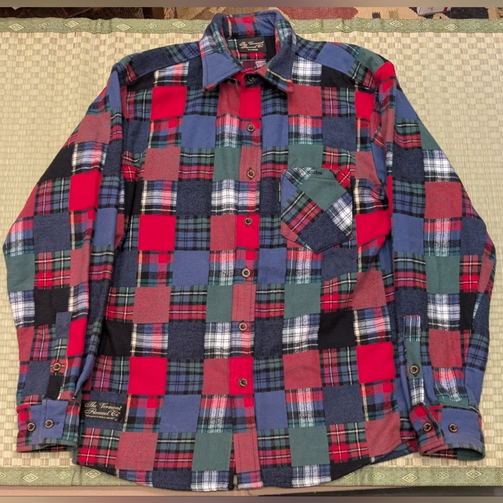 Vermont Flannel Company Patchwork Design Shirt Men's Size XL Made in USA